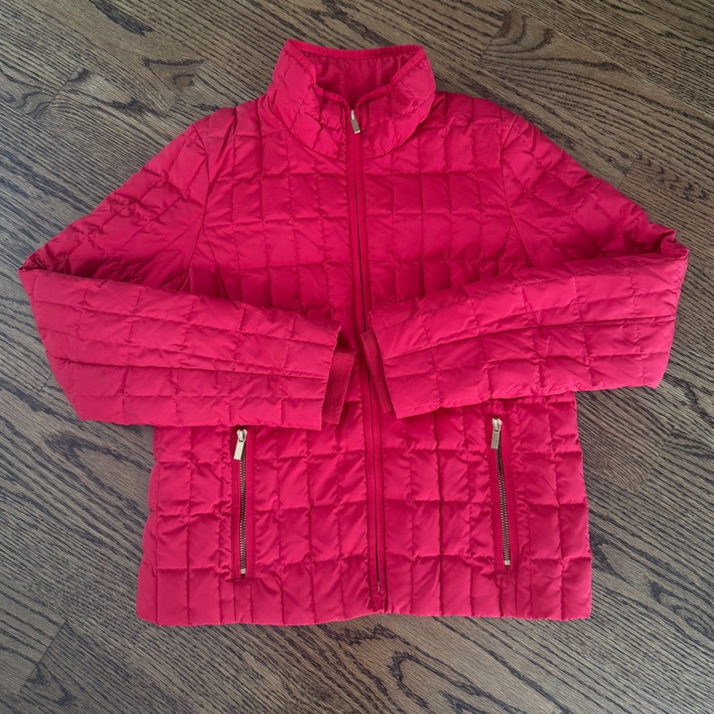 J.Crew red quilted jacket